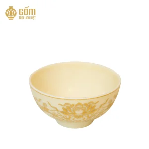 mẫu hình ảnh Bát cơm thờ men ngọc trai vẽ vàng 24K đẹp