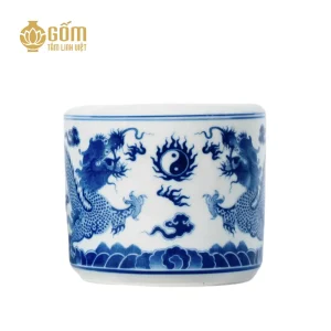 Bát hương mem lam họa tiết rồng