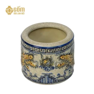 Bát hương men rạn Bát Tràng họa tiết rồng
