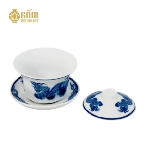 Bát sâm thờ men lam chàm cổ Bát Tràng