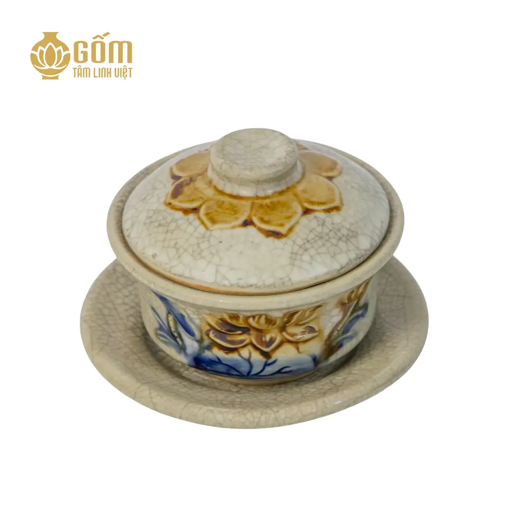 Hình ảnh Bát sâm thờ men rạn Bát Tràng