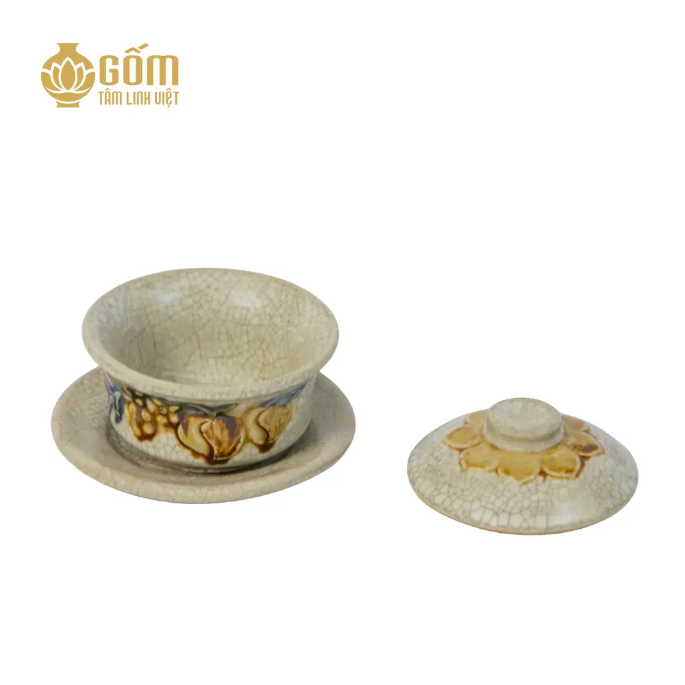 Hình ảnh Bát sâm thờ men rạn Bát Tràng