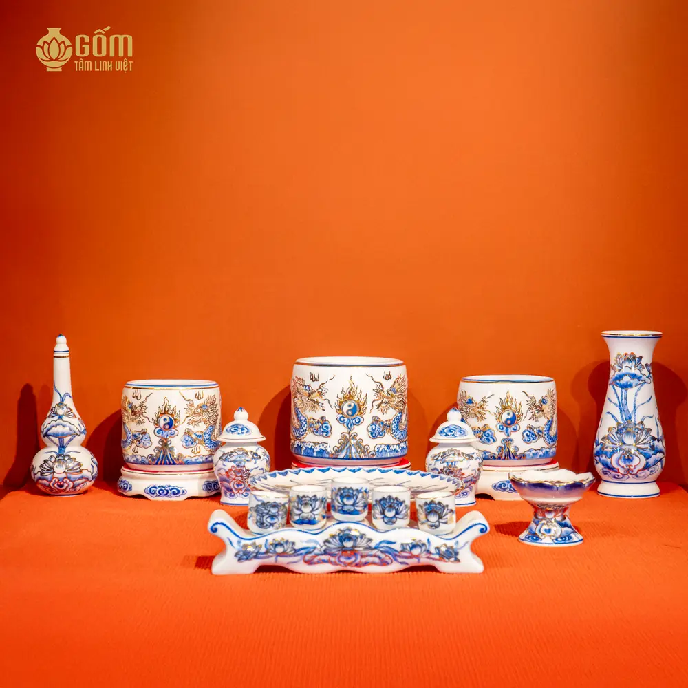 Bộ Đồ Thờ Vẽ Vàng HDC