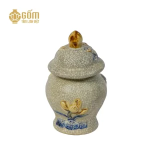 Hình ảnh Chóe thờ men rạn Bát Tràng họa tiết hoa sen