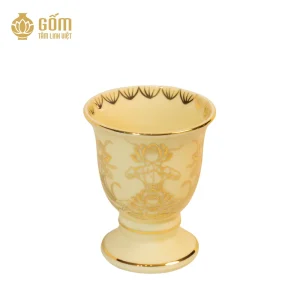 Cốc phật thủ men ngọc trai vẽ vàng 24K