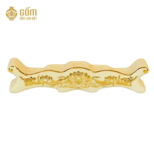 kỷ ngai 5 chén men ngọc trai vẽ vàng 24K cao cấp