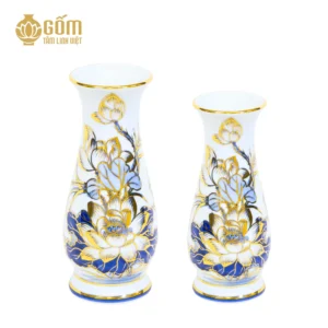 kích thước Lọ hoa thờ men lam vẽ vàng