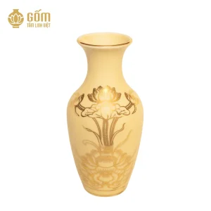 hình ảnh Lục bình thờ men ngọc trai vẽ vàng 24K cao cấp