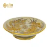 Hình ảnh Mâm bồng men rạn vẽ vàng họa tiết rồng đắp nổi
