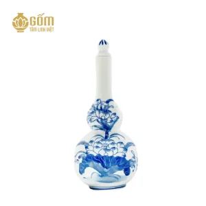 Nậm rượu thờ men lam Bát Tràng