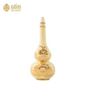 hình ảnh Nậm rượu thờ men ngọc trai vẽ vàng 24K chính hãng